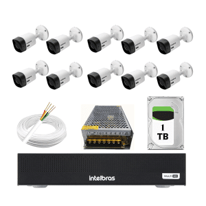 kit 10 câmeras 1120 bullet hd 720p com hd 1tb completo